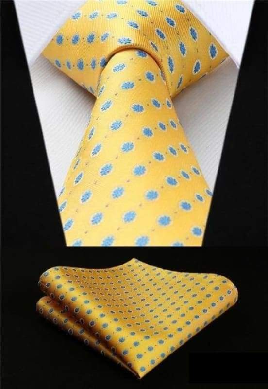 Classic woven silk necktie set - P016 - Mens Ties & Handkerchiefs
