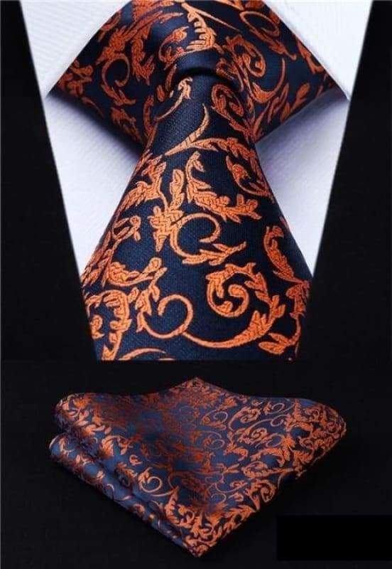 Classic woven silk necktie set - P017 - Mens Ties & Handkerchiefs