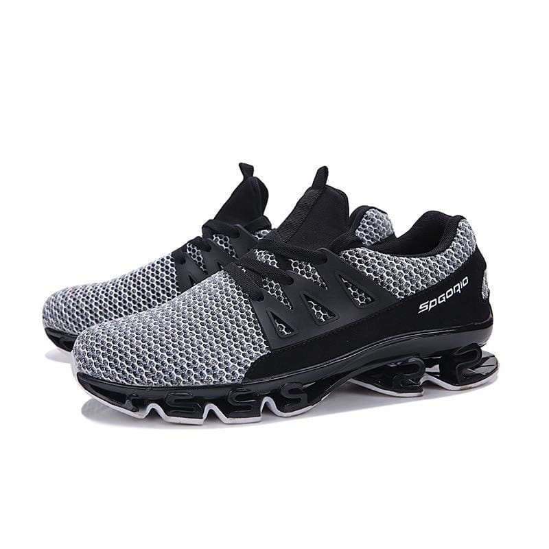 Comfortable Knit Sneakers - Black White / 12.5 - Mens Casual Shoes