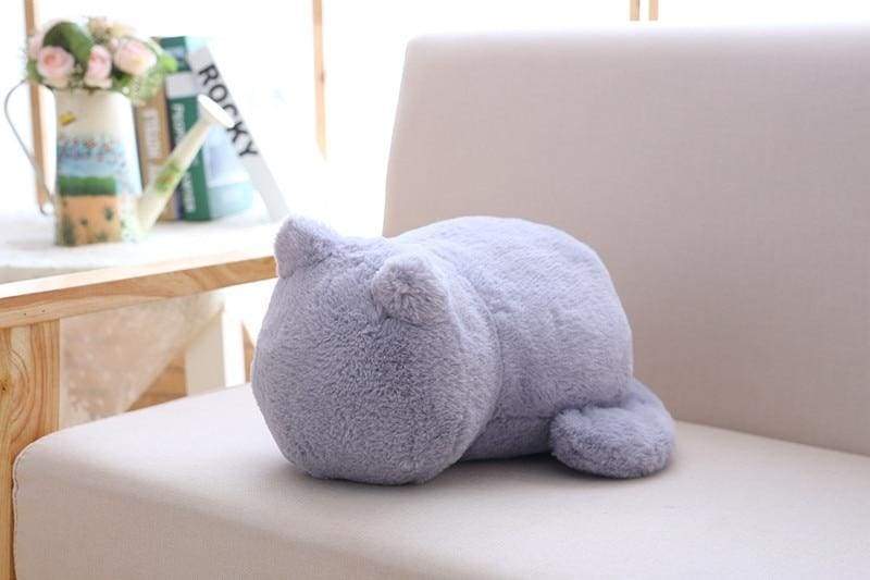 Cute cat fluffy pillow - Light Gray - Cushion