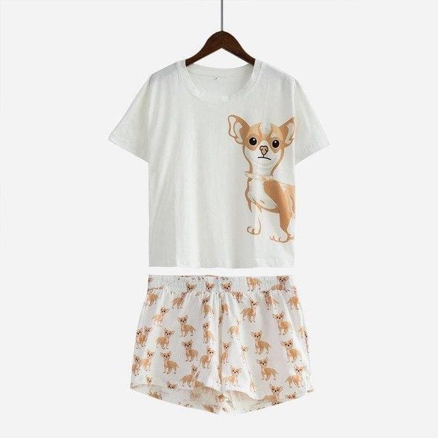 Cute Dachshund Dog Womens Pajama set - Chihuahua set / L - Pajama Sets