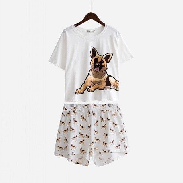 Cute Dachshund Dog Womens Pajama set - German Shepherd set / L - Pajama Sets