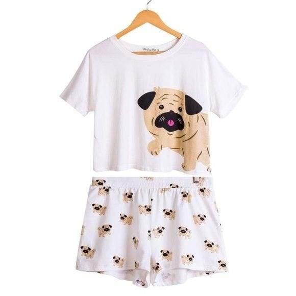 Cute Dachshund Dog Womens Pajama set - Pug set / L - Pajama Sets