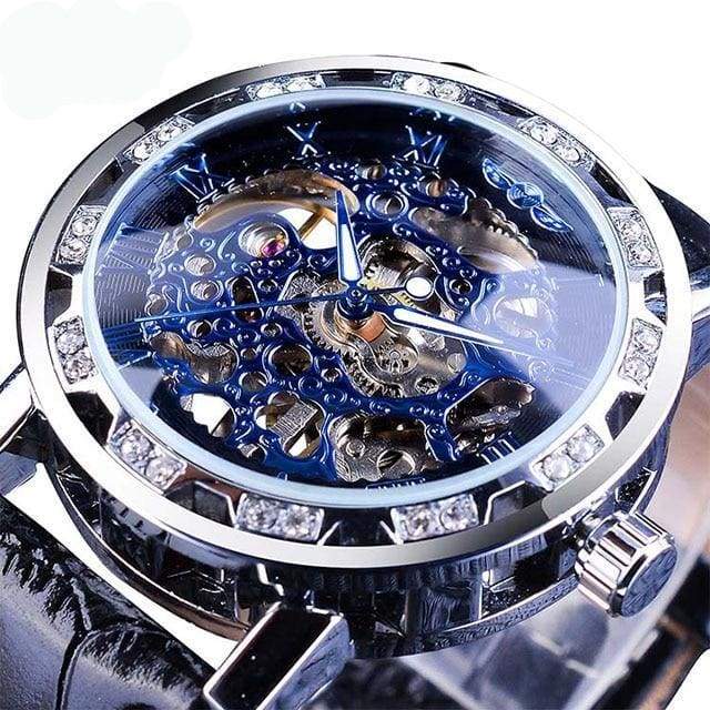 Diamond Mechanical Wrist Watch - Black - Mechanical Watches