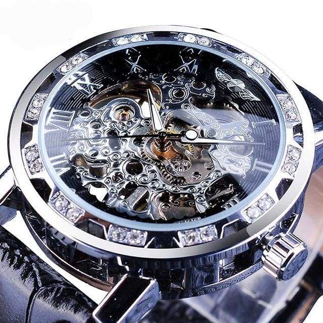 Diamond Mechanical Wrist Watch - Silver - Mechanical Watches