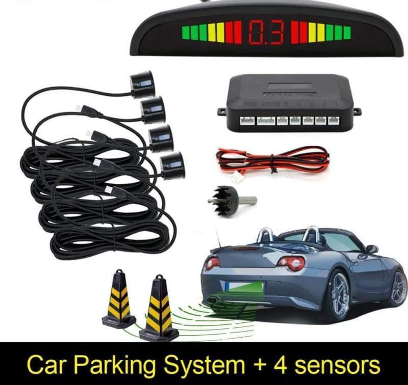 Digital Display Car Parking System With 4 Sensors - Black - Parking Sensors