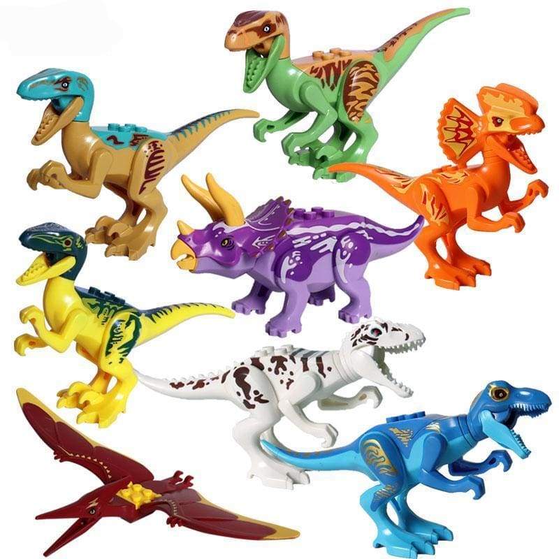 Dinosaur Puzzle Model - Velociraptor Big Hunt Colorful Evolution - Blocks