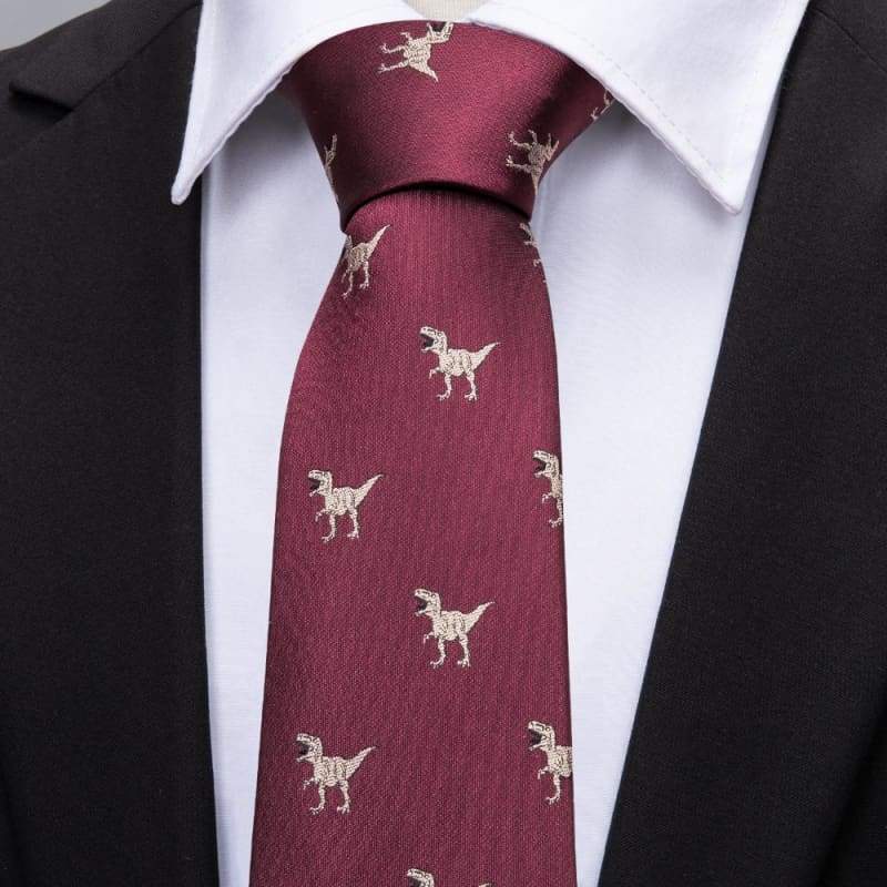 Dinosaur silk necktie set - Mens Ties & Handkerchiefs