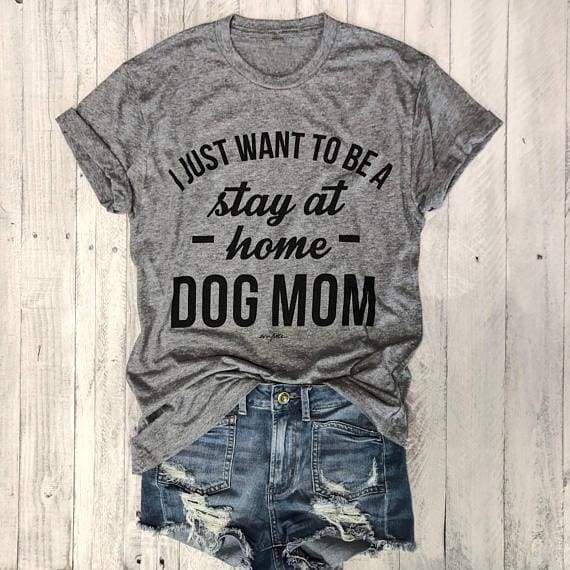 Dog T-shirt For Mom Love It - Black - white txt / S - T-Shirts