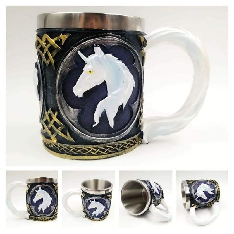 Retro Dragon Mug Skull - Dark Unicorn - Mugs