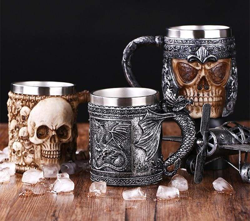 Retro Dragon Mug Skull - Mugs