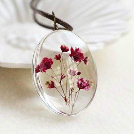 Dried Flower Necklace - style 1 - Pendant Necklaces