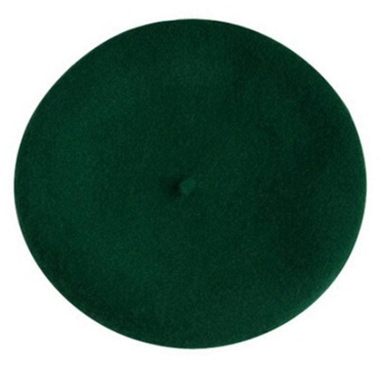 Elegant Beret Winter Bonnet Hats - Dark green - Berets