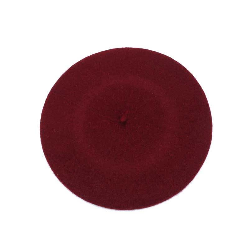 Elegant Beret Winter Bonnet Hats - Wine - Berets