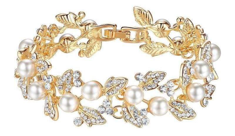 Elegant pearl bracelet cuff - Chain & Link Bracelets
