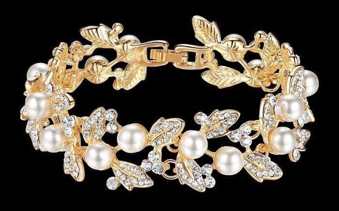 Elegant pearl bracelet cuff - Gold-color - Chain & Link Bracelets