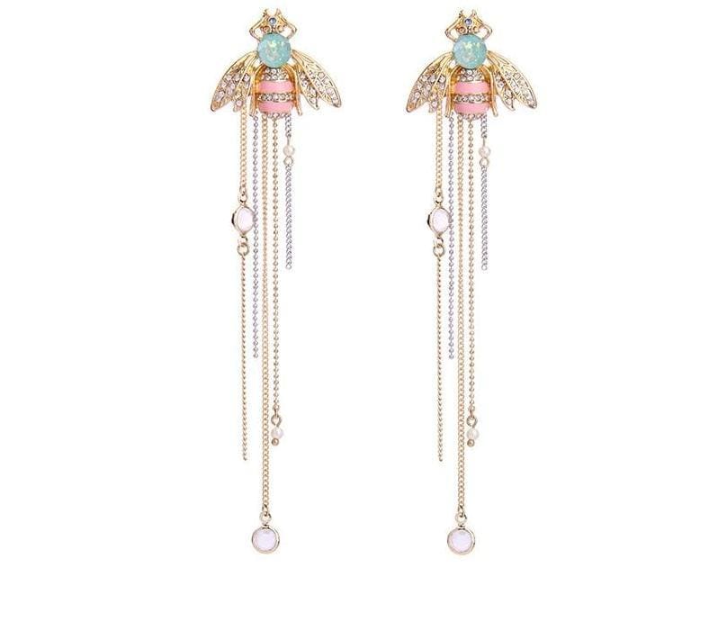 Exquisite Crystal Bee Earrings - Drop Earrings
