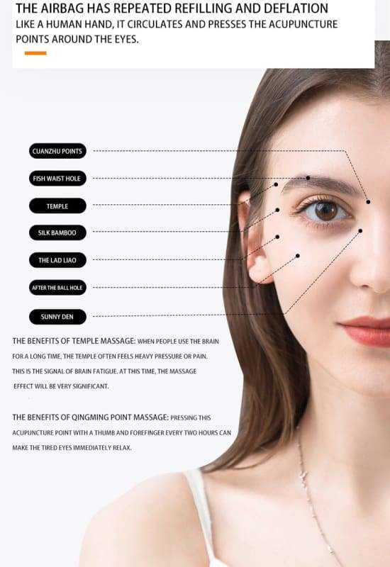 Smart Airbag Vibration Eye Massager - Pearl White - Eye Massager1