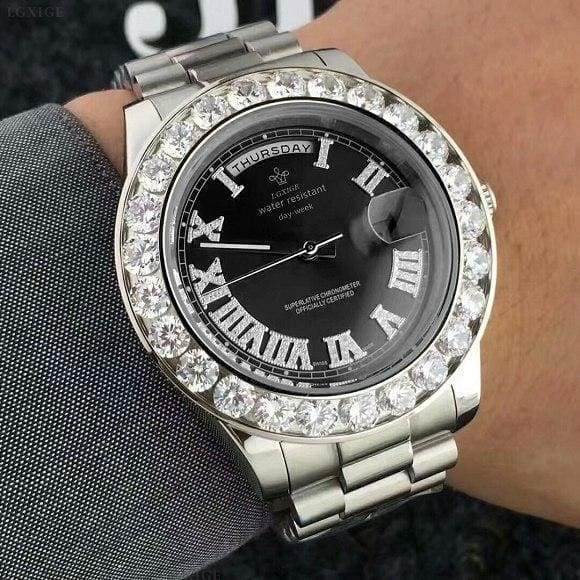 Face diamond watch Just For You - Black 1 - Quartz Watches