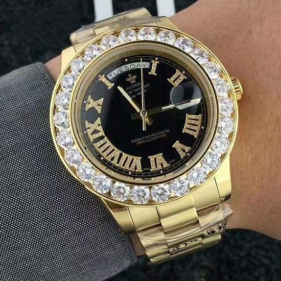 Face diamond watch Just For You - GoldBlack 3 - Quartz Watches