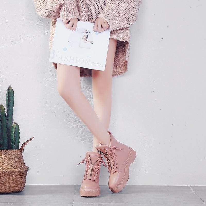Fashionable Leather Boots - Ankle Boots