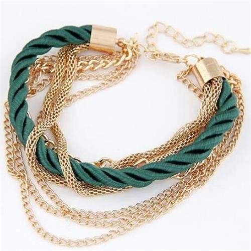 Fashionable Rope Chain Decoration Bracelet - green - Charm Bracelets