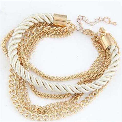 Fashionable Rope Chain Decoration Bracelet - white - Charm Bracelets
