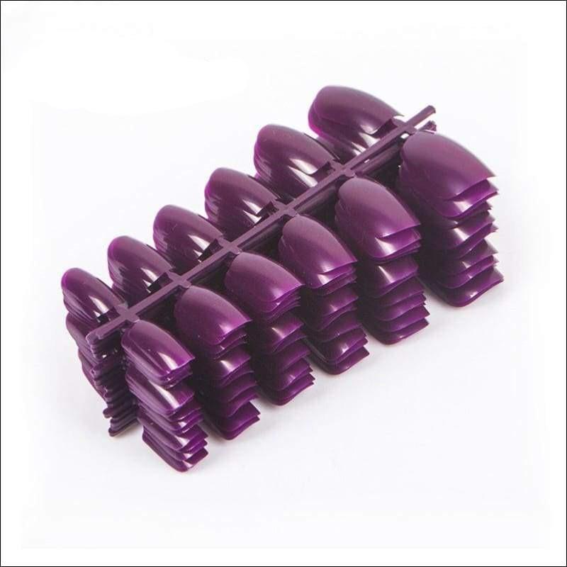 Fashion Full Cover Artificial False ABS Fake Nail Tips - 15 Dark Purple - False Nails