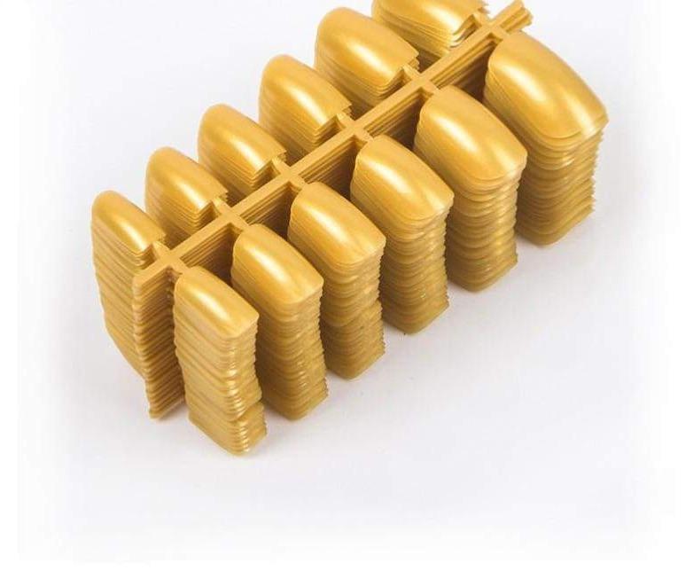 Fashion Full Cover Artificial False ABS Fake Nail Tips - 16 Golden - False Nails