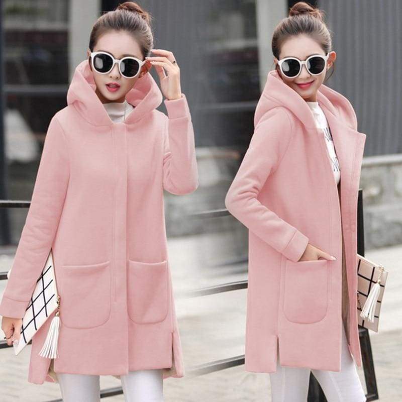 Fleece Jacket Coats Women Just For You - Pink / S - Women Coat