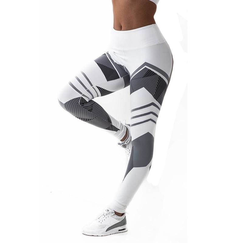 Geometric Leggings Just For You - White / S - Yoga Pants