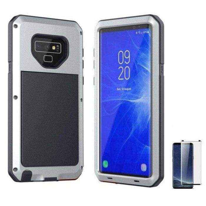 Glass Film+ Full Protective luxury doom armor Case Metal Case Samsung - Silver / for Samsung S8 - Fitted Cases