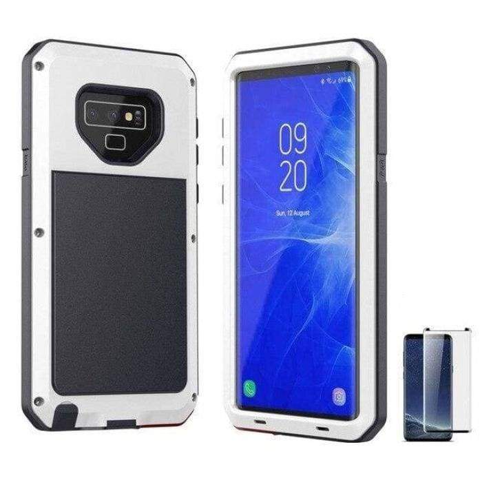 Glass Film+ Full Protective luxury doom armor Case Metal Case Samsung - White / for Samsung S8 - Fitted Cases