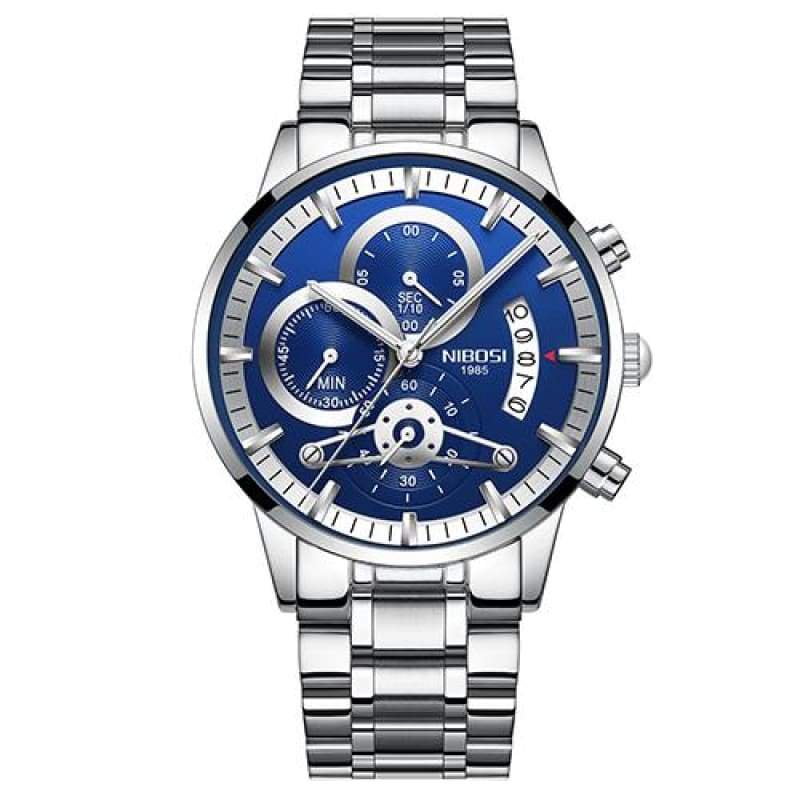 Gold And Black Luxury Sports Watches - silver blue - Quartz Watches