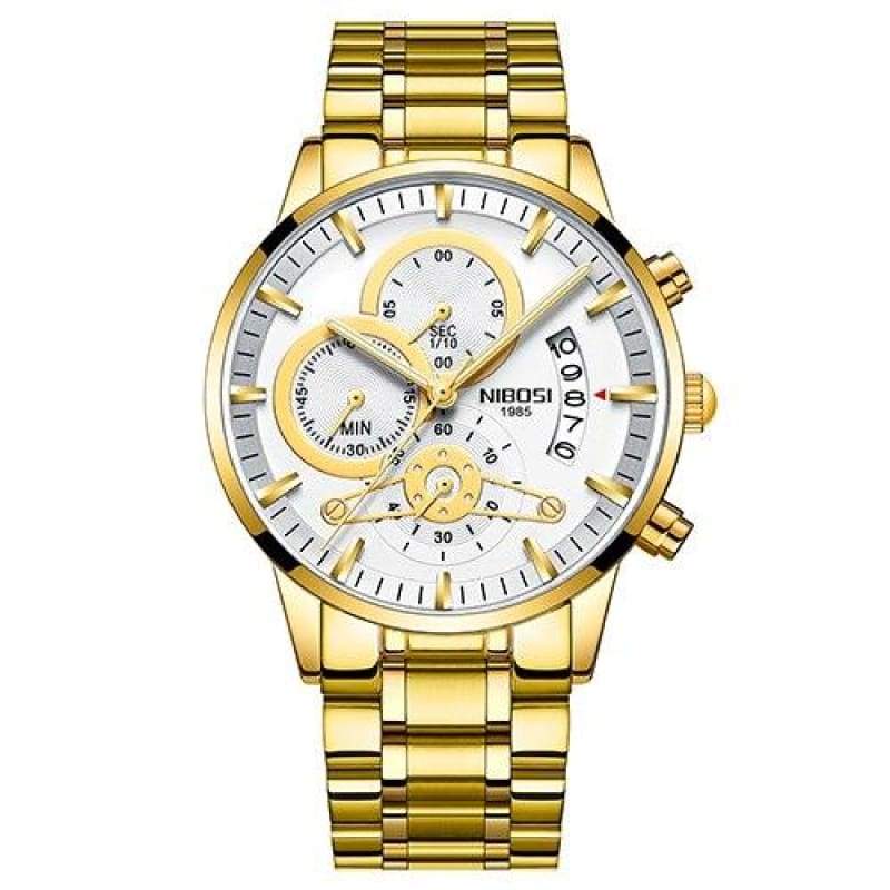 Gold And Black Luxury Sports Watches - gold white - Quartz Watches