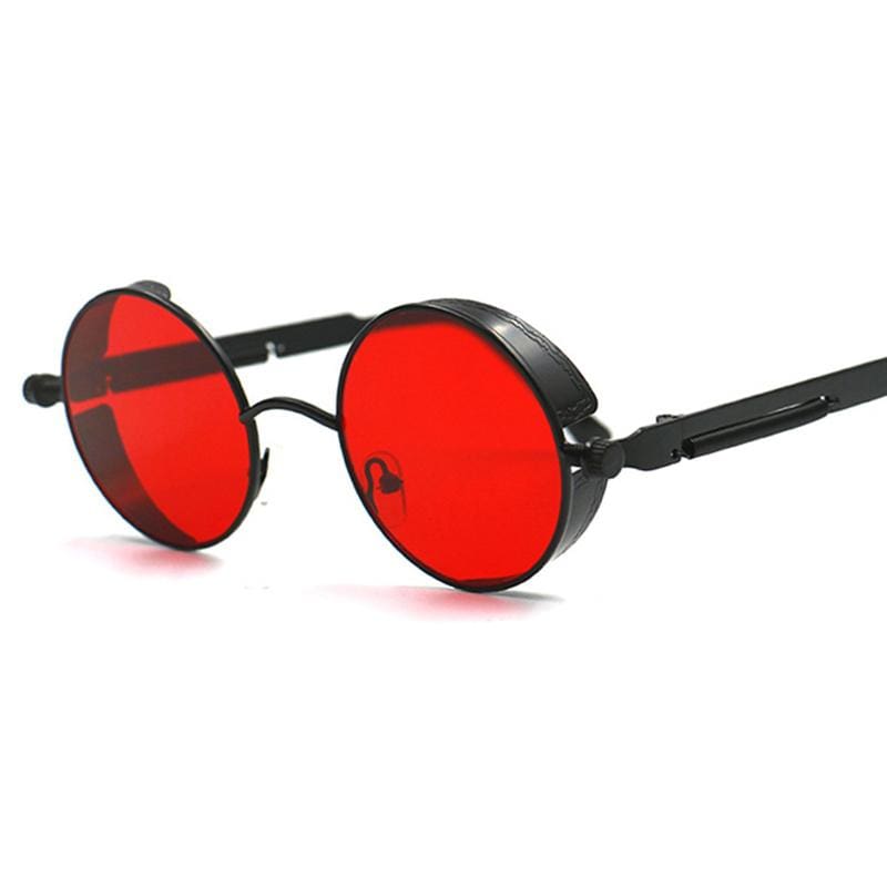 Gothic Steampunk Round Metal Sunglasses for Unisex - Sunglasses