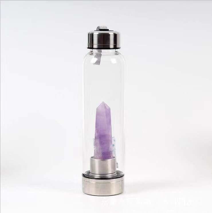 Healing crystal water bottle - 0.55L / amethyst2 - Bottles Jars & Boxes