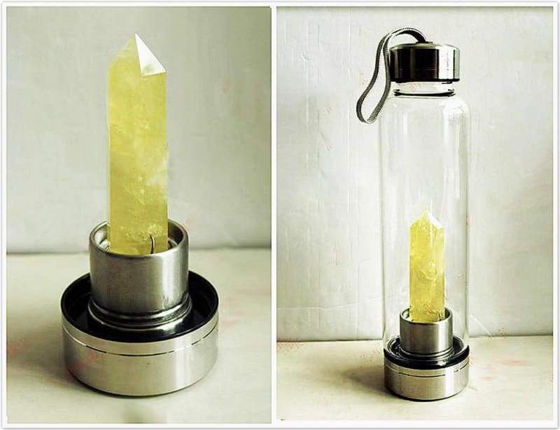 Healing crystal water bottle - 0.55L / citrine2 - Bottles Jars & Boxes