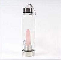 Healing crystal water bottle - 0.55L / rose - Bottles Jars & Boxes