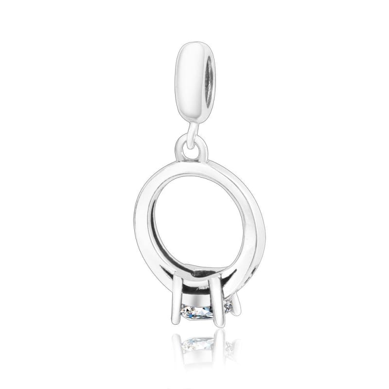 Heart Feather Dangle Charm Fits Original Pandora Charm Bracelet - A38 - Beads