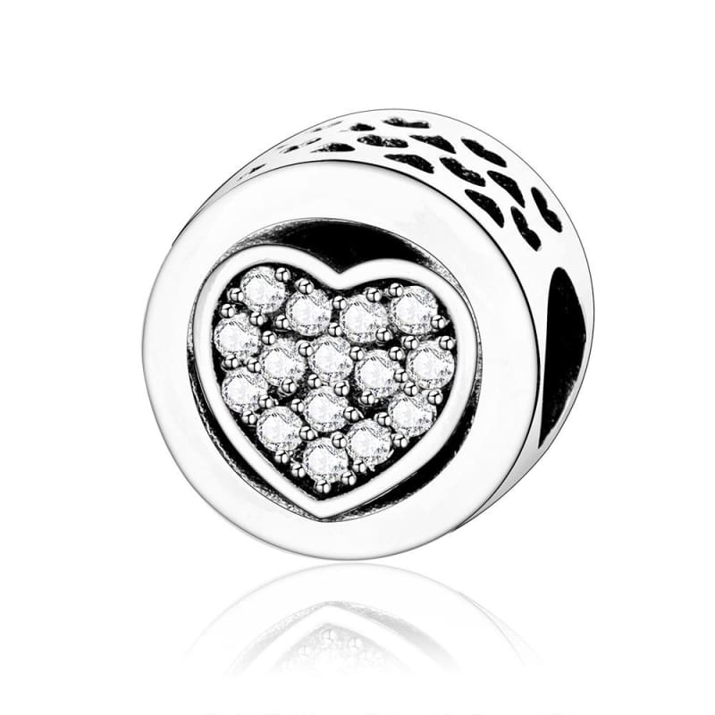 Heart Feather Dangle Charm Fits Original Pandora Charm Bracelet - A8 - Beads