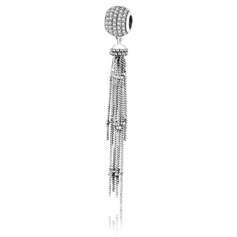 Heart Feather Dangle Charm Fits Original Pandora Charm Bracelet - A9 - Beads