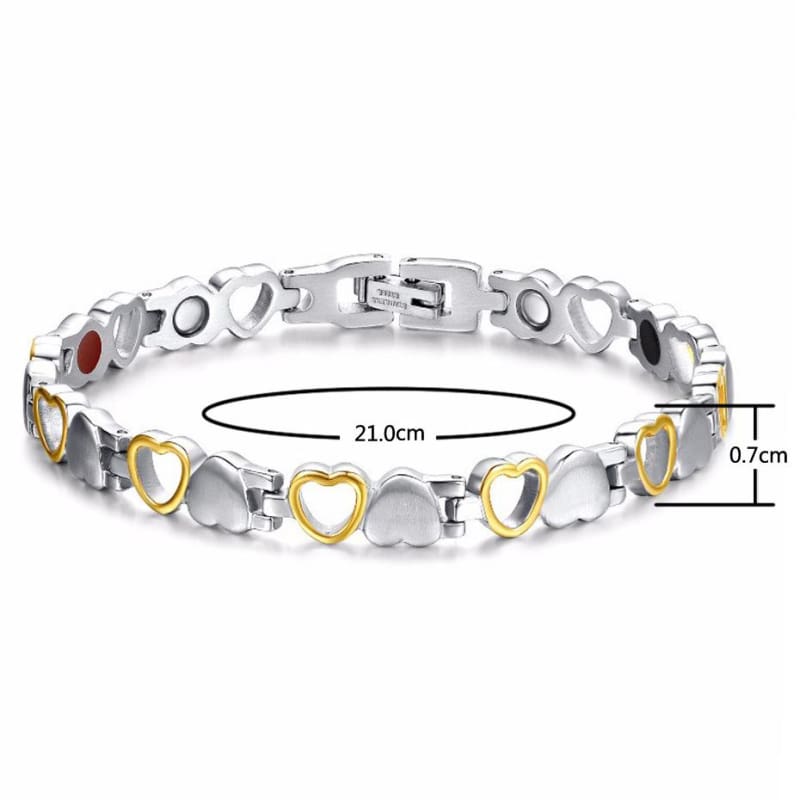 Heart Shape Magnetic Therapy Bracelet - Chain & Link Bracelets