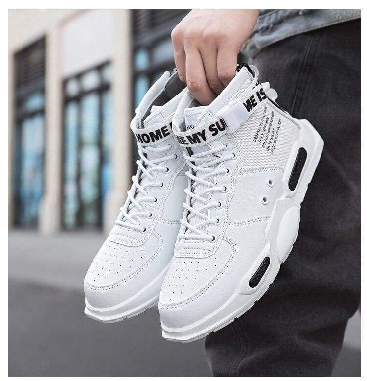 High-top Sneakers Mens Cotton Shoes - White black 18119 / 38 - Sneakers shoes