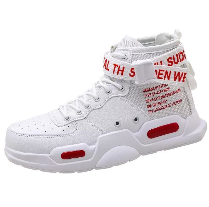 High-top Sneakers Mens Cotton Shoes - White Red 18119 / 38 - Sneakers shoes