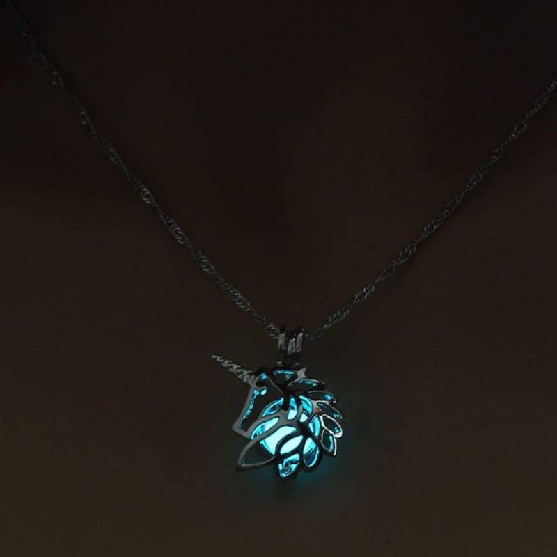 Hollow Unicorn Necklace - Light Blue - Choker Necklaces