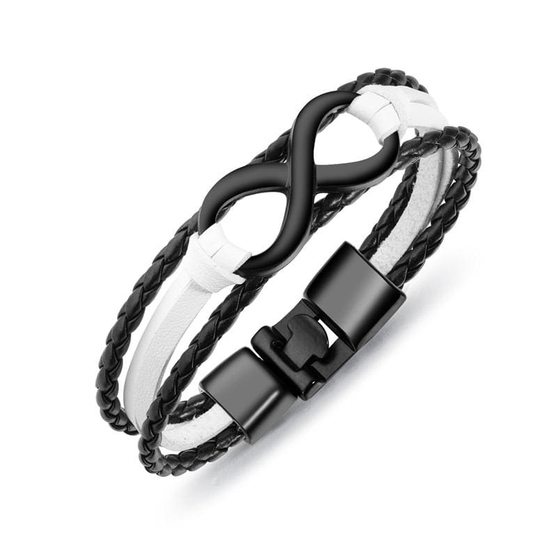 Infinity Leather Bracelet - T1 - ID Bracelets