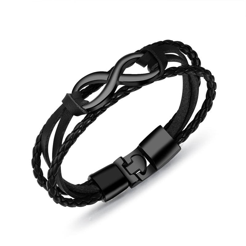 Infinity Leather Bracelet - T3 - ID Bracelets