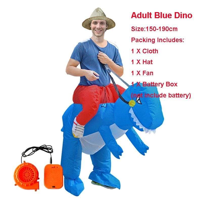 Inflatable Costume Dinosaur - blue adult 1 - Fancy Dress Costume