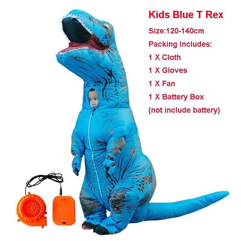Inflatable Costume Dinosaur - blue kids - Fancy Dress Costume